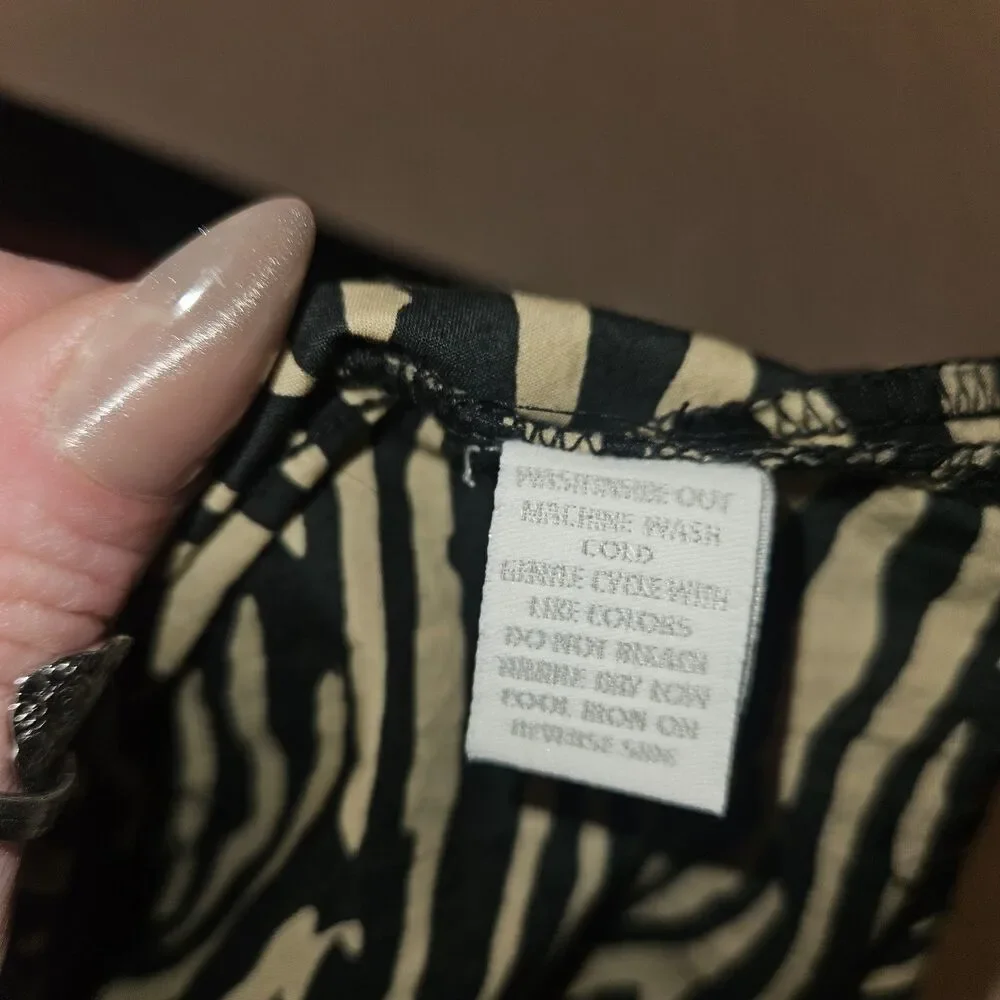 Charter Club Womens 16W Animal Print Tunic Embroidered Beaded Lightweight Cotton - Picture 8 of 8